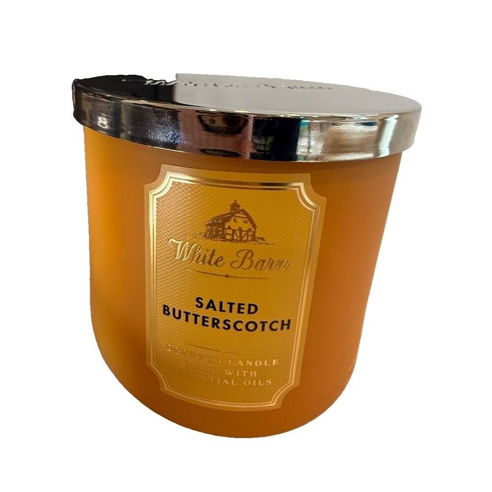 NEW  White Barn Salted Butterscotch 3 Wick Candle 14.5 oz